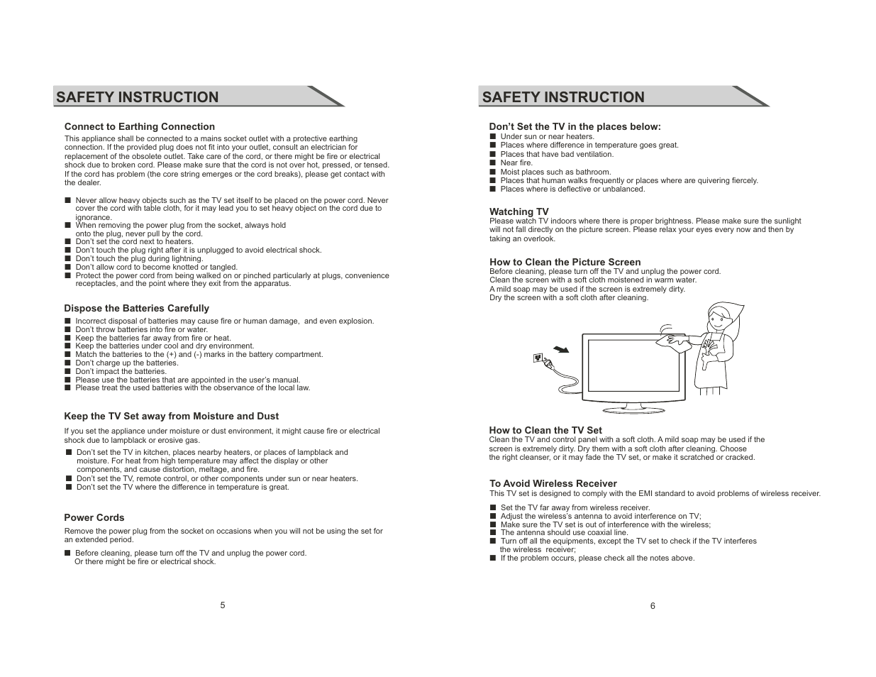 Safety instruction | Curtis LCDVD2454A-B User Manual | Page 4 / 23