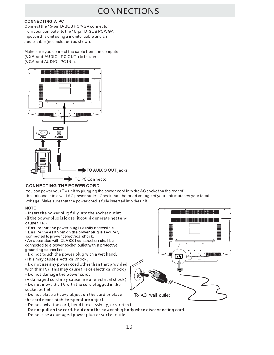 Connections | Curtis LCDVD322A User Manual | Page 13 / 45