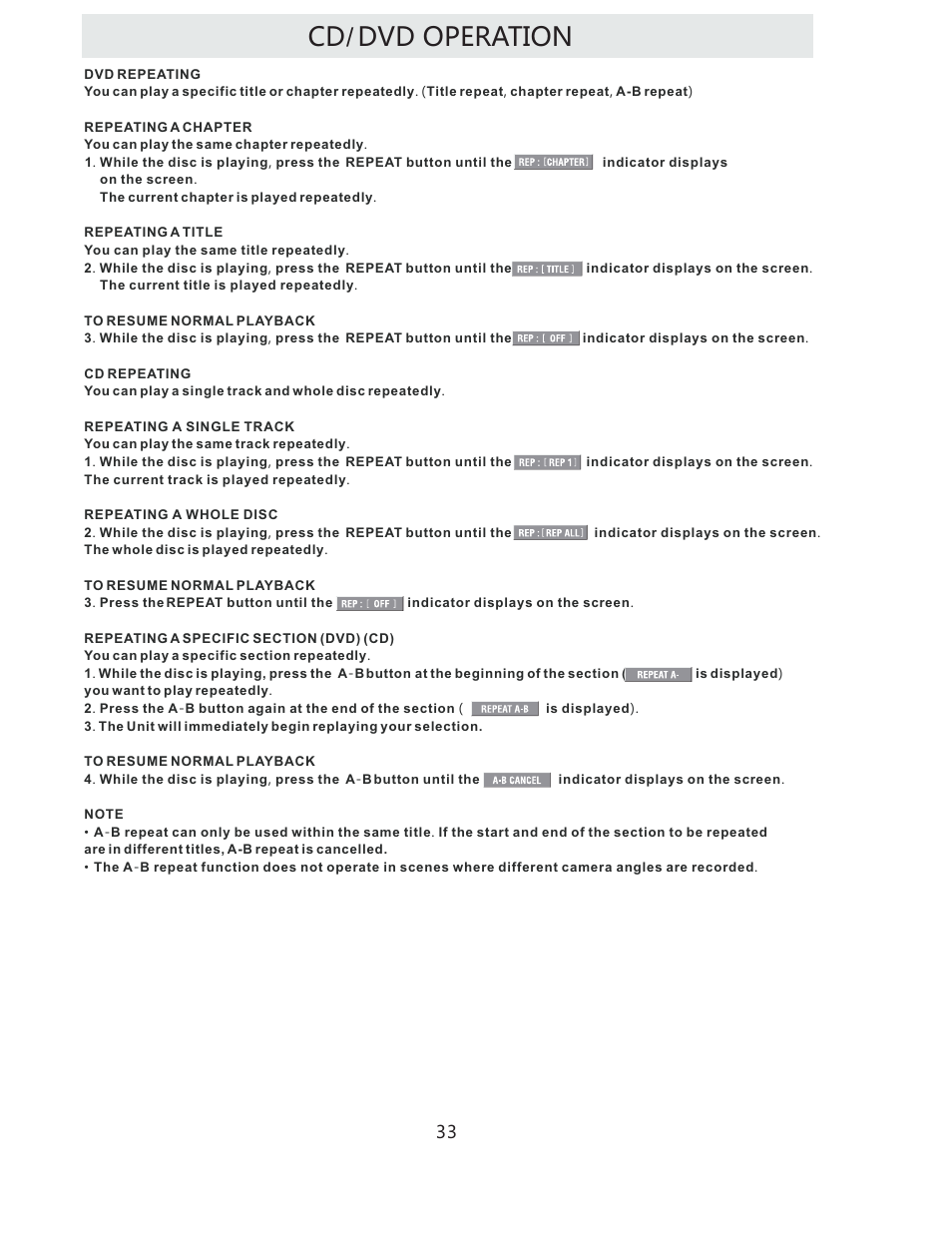 Cd dvd operation | Curtis LCDVD322A User Manual | Page 36 / 45