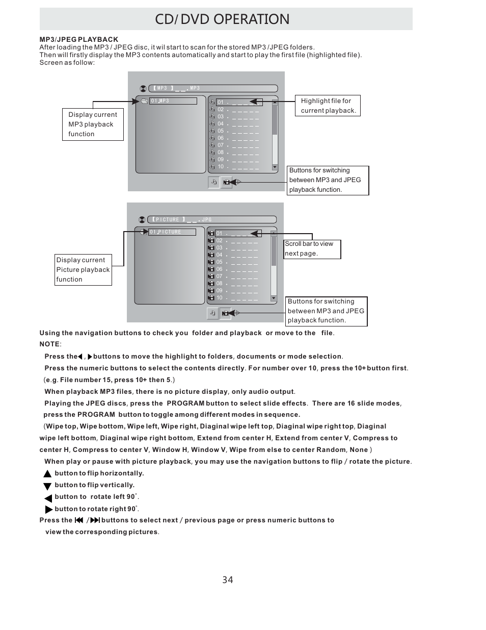 Cd dvd operation | Curtis LCDVD322A User Manual | Page 37 / 45