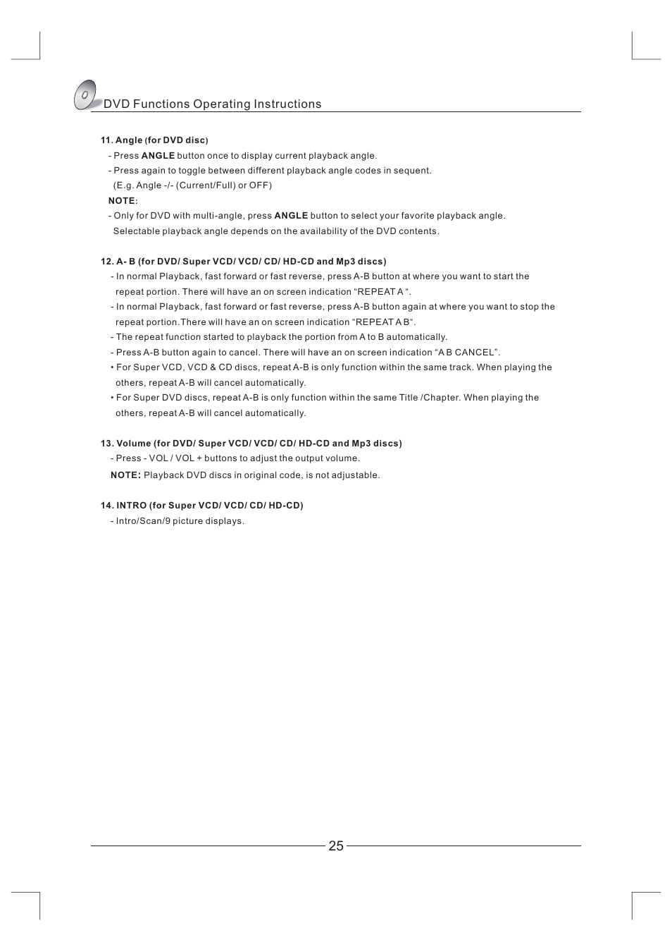 页 26, Dvd functions operating instructions | Curtis LCDVD326A-2 User Manual | Page 26 / 36