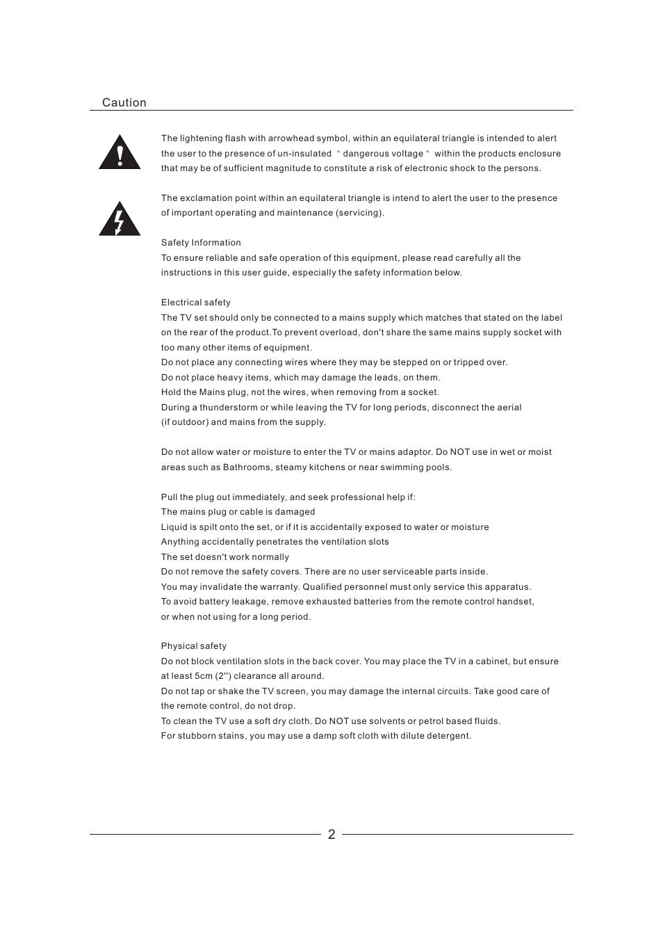 Caution | Curtis LCDVD326A-2 User Manual | Page 3 / 36