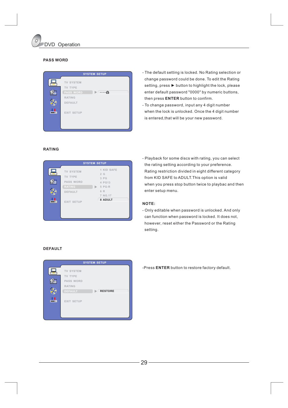 页 30, Dvd operation | Curtis LCDVD326A-2 User Manual | Page 30 / 36