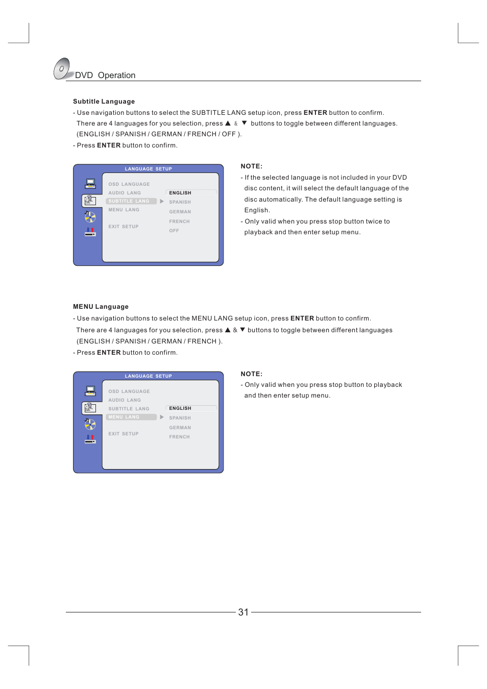 页 32, Dvd operation | Curtis LCDVD326A-2 User Manual | Page 32 / 36