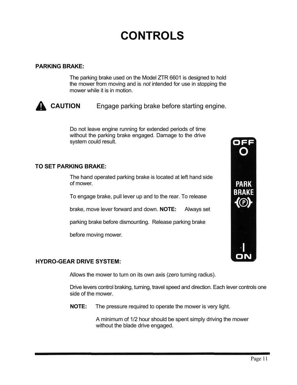 Controls | Dixon 6601 Series User Manual | Page 14 / 50