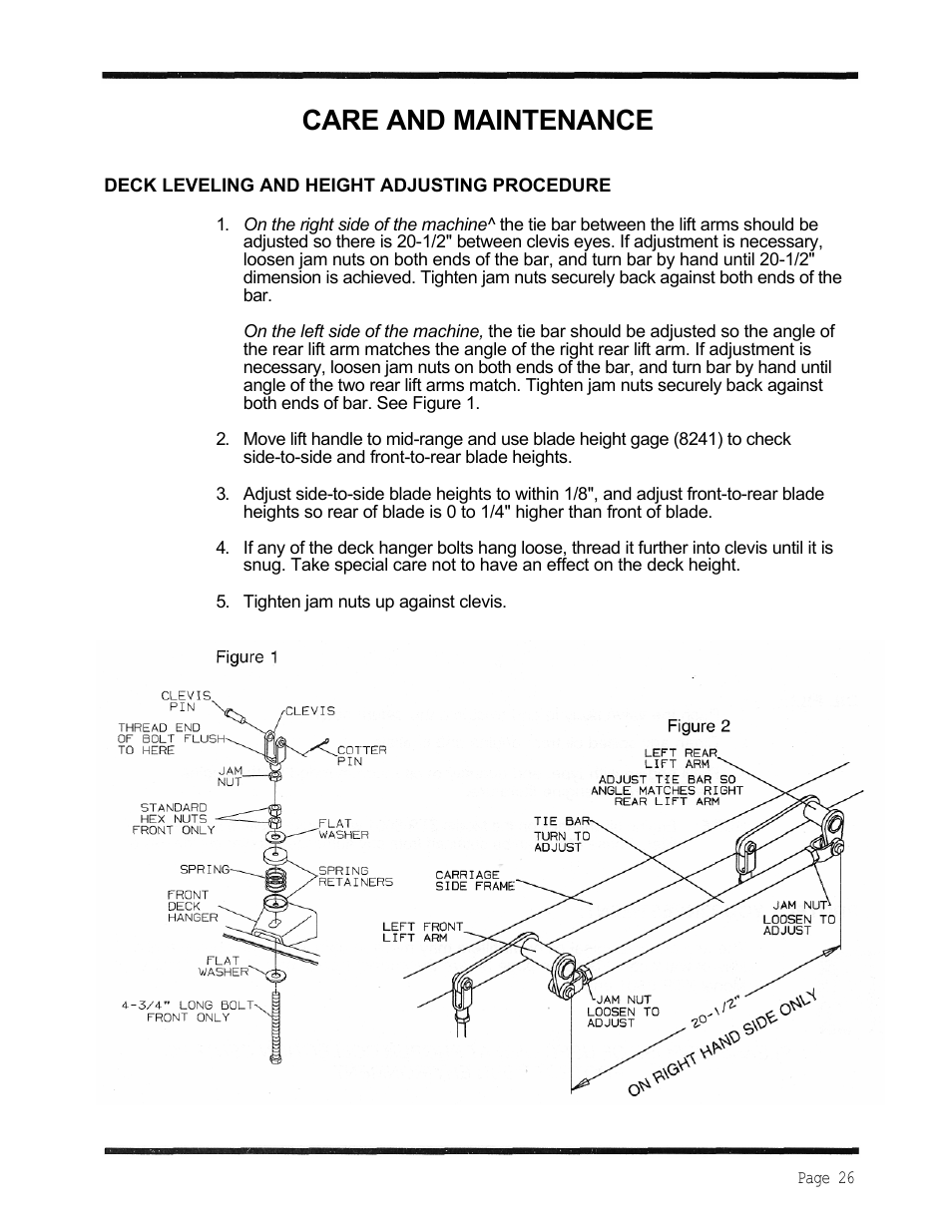 Care and maintenance | Dixon 6601 Series User Manual | Page 29 / 50