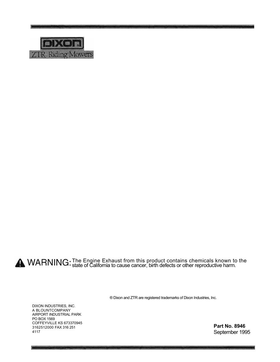 Dixon 6601 Series User Manual | Page 50 / 50