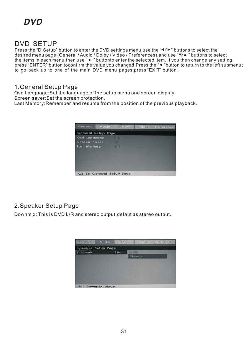 页 34, Dvd setup | Curtis LEDV1975A4 User Manual | Page 34 / 37