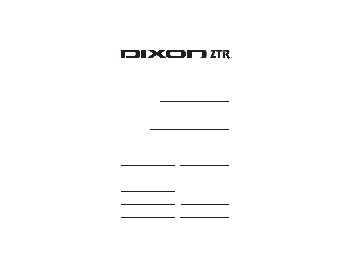 Owner’s information | Dixon Kodiak 52 User Manual | Page 49 / 50