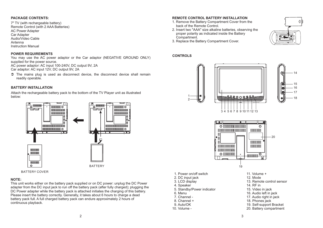 Curtis RT701A User Manual | Page 2 / 5