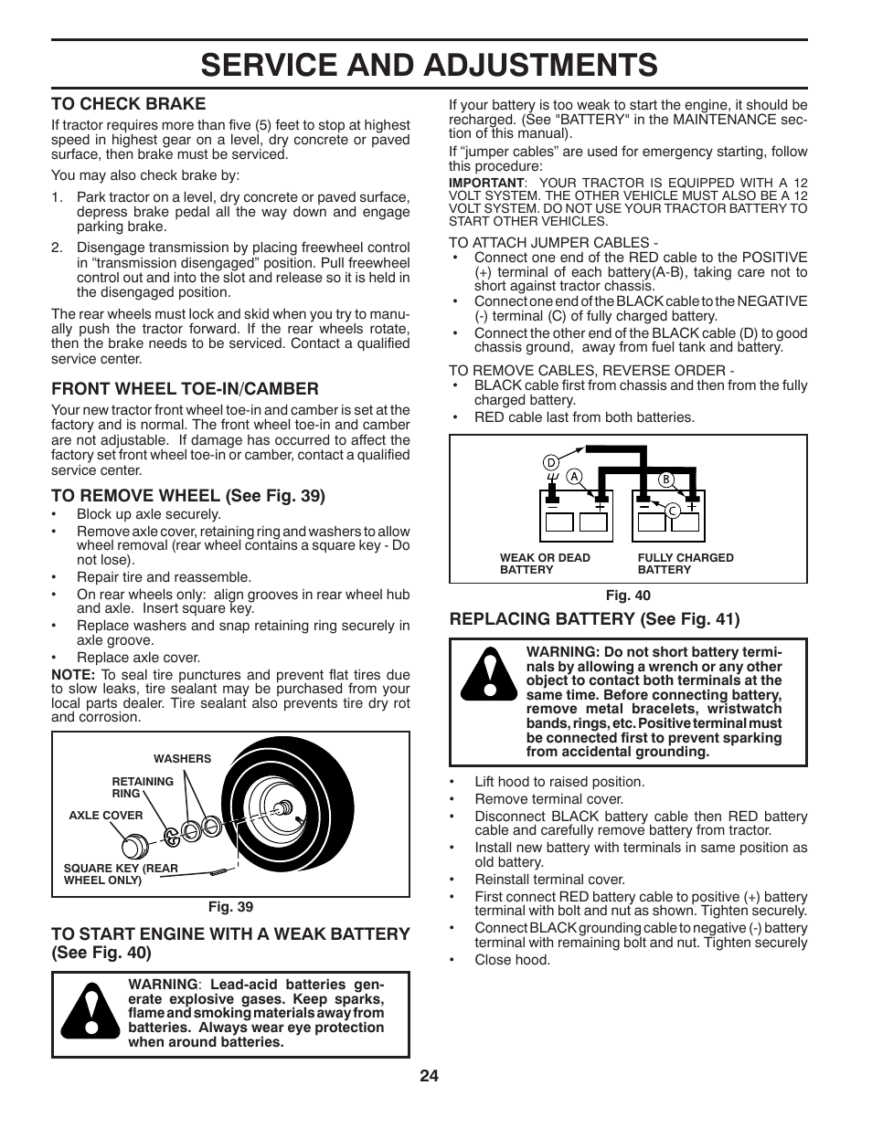 Service and adjustments | Dixon 434722 User Manual | Page 24 / 30