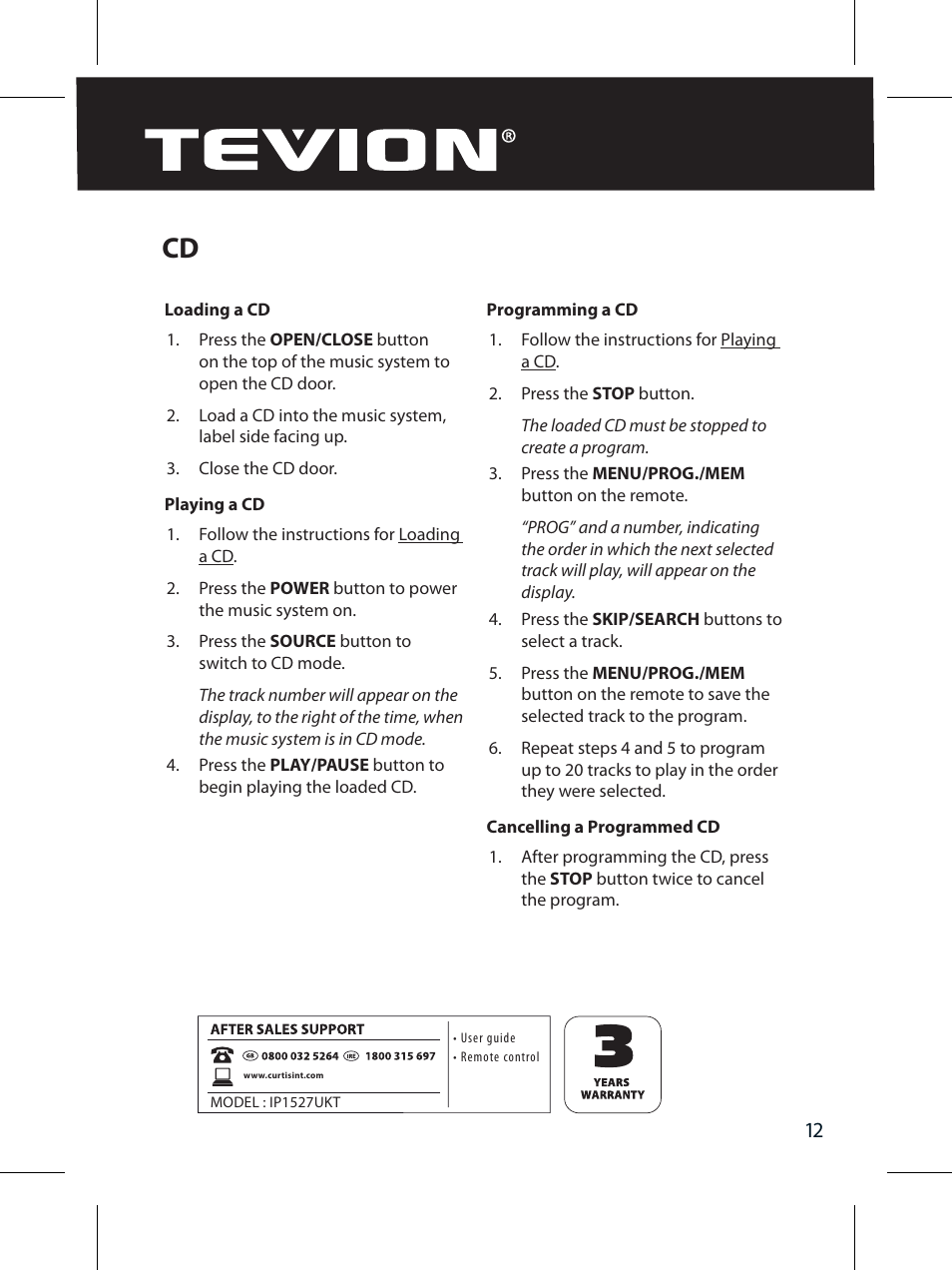 Curtis IP1527UKT User Manual | Page 14 / 18