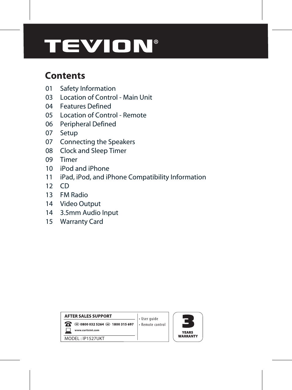 Curtis IP1527UKT User Manual | Page 2 / 18