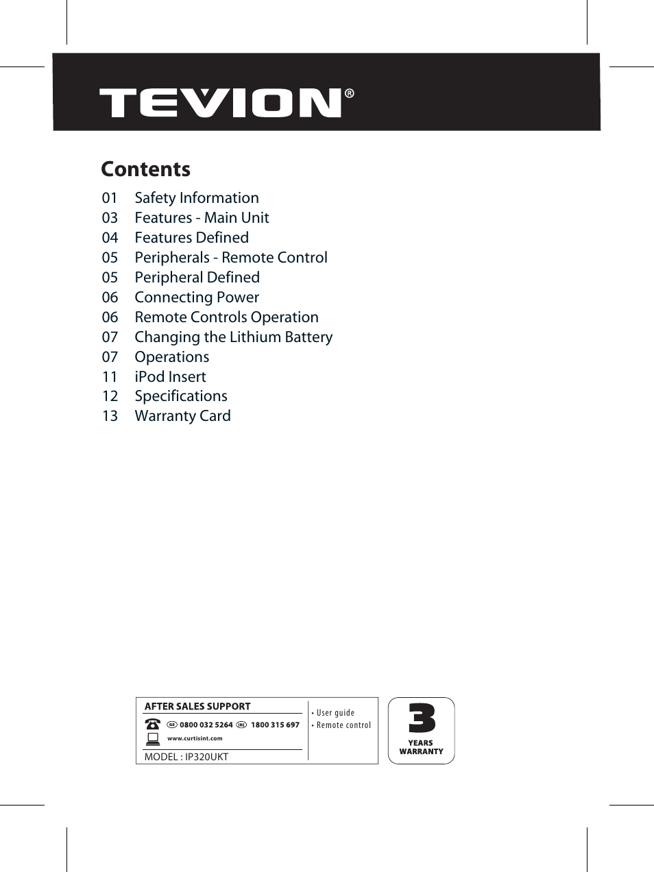Curtis IP320UKT User Manual | Page 2 / 16