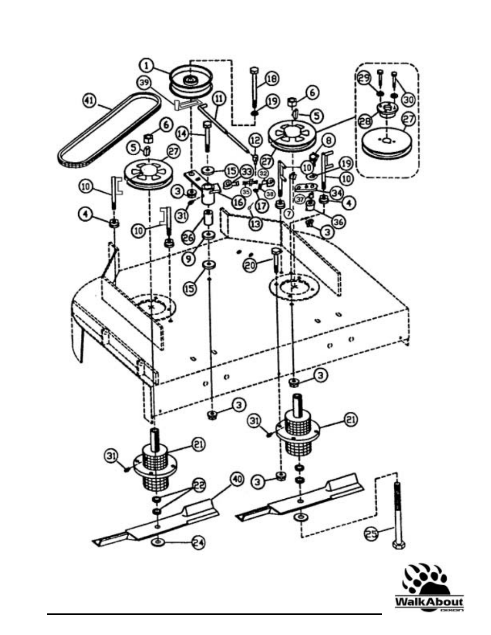 36” front deck assembly | Dixon 36 & 48 User Manual | Page 26 / 44