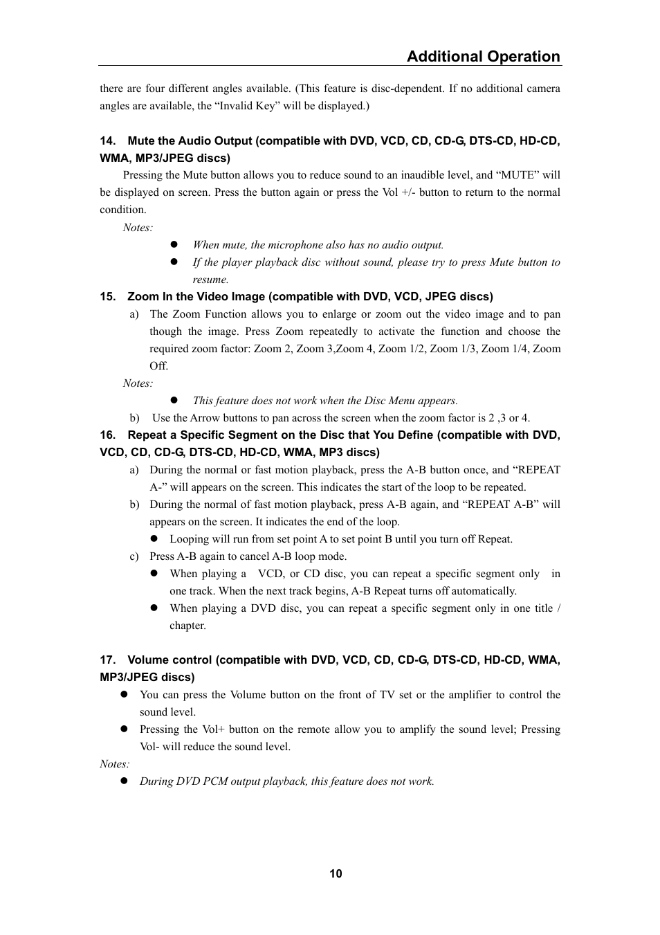 Additional operation | Curtis DVD5028 User Manual | Page 11 / 21