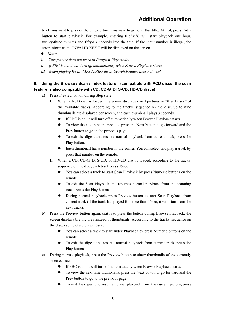 Additional operation | Curtis DVD5028 User Manual | Page 9 / 21