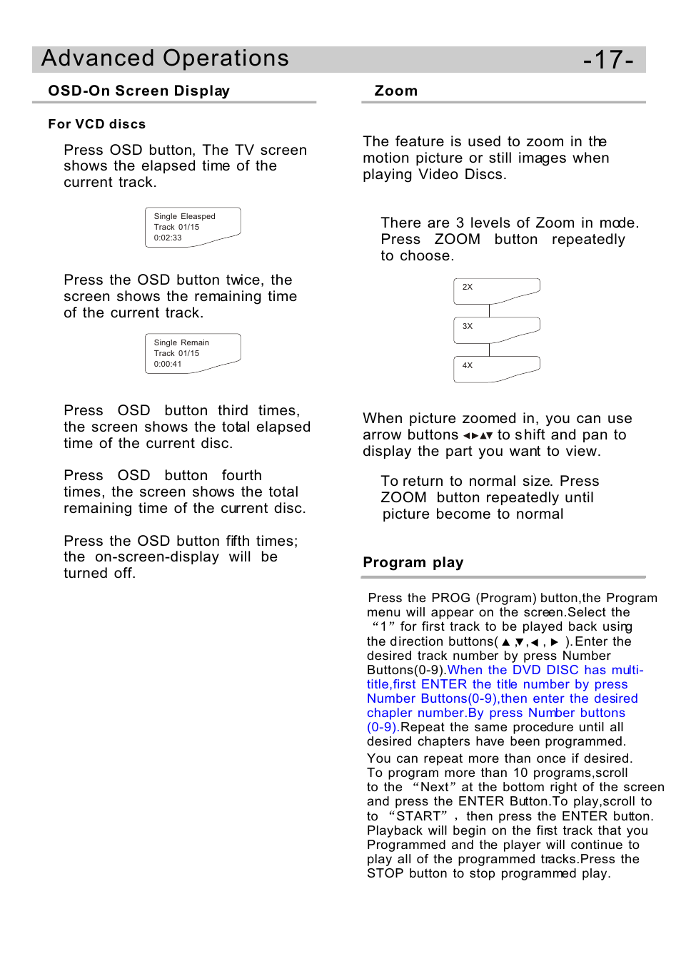 Ò³ãæ 19, Advanced operations | Curtis DVD5091UK User Manual | Page 19 / 30