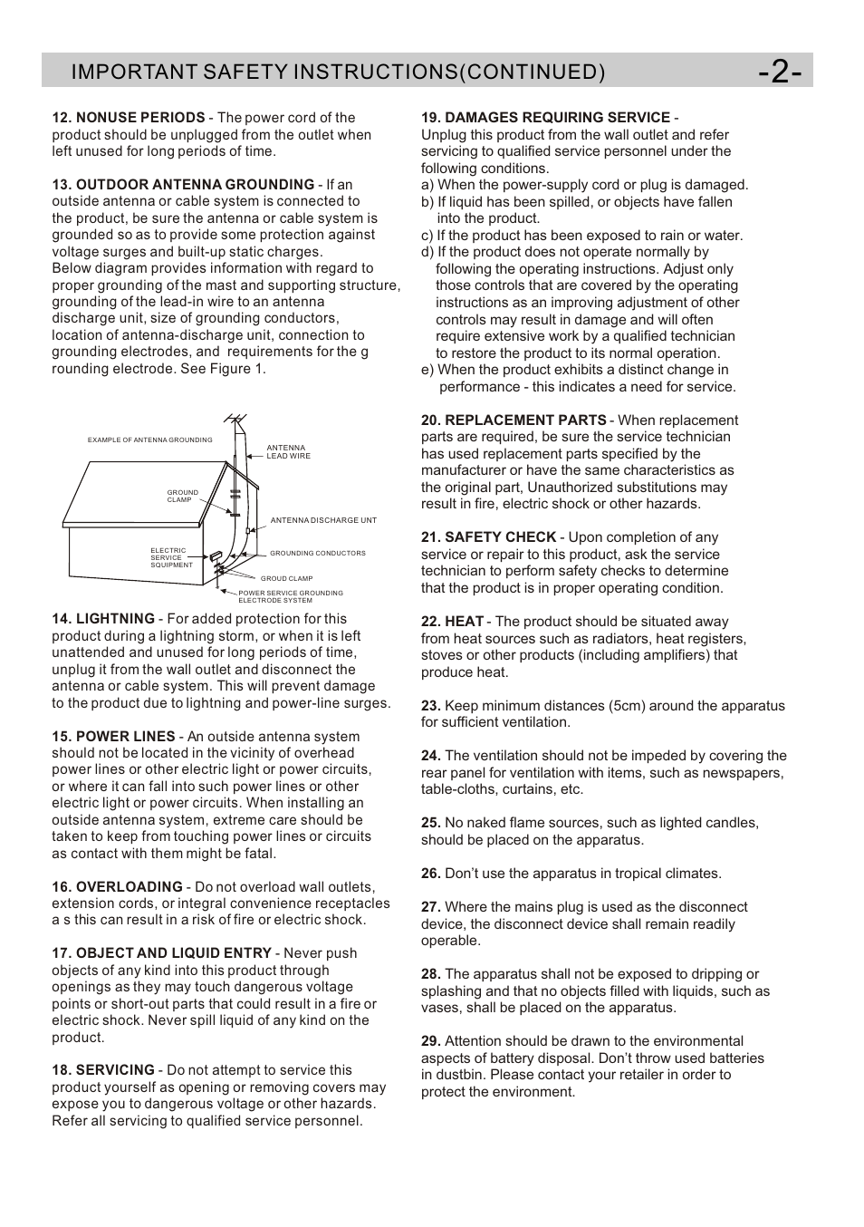 Ò³ãæ 4, Important safety instructions(continued) | Curtis DVD5091UK User Manual | Page 4 / 30