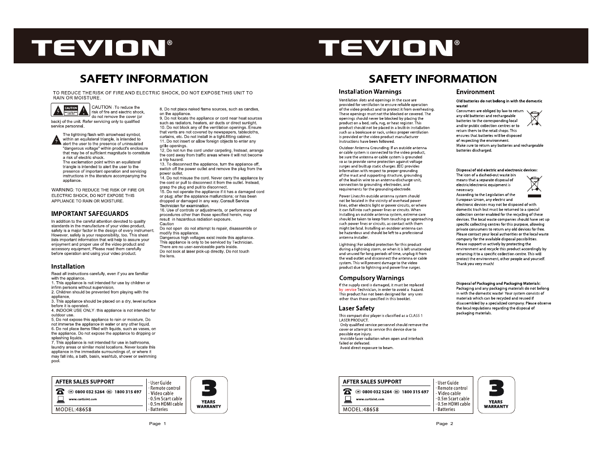 Curtis DVD6083UKT User Manual | Page 2 / 17