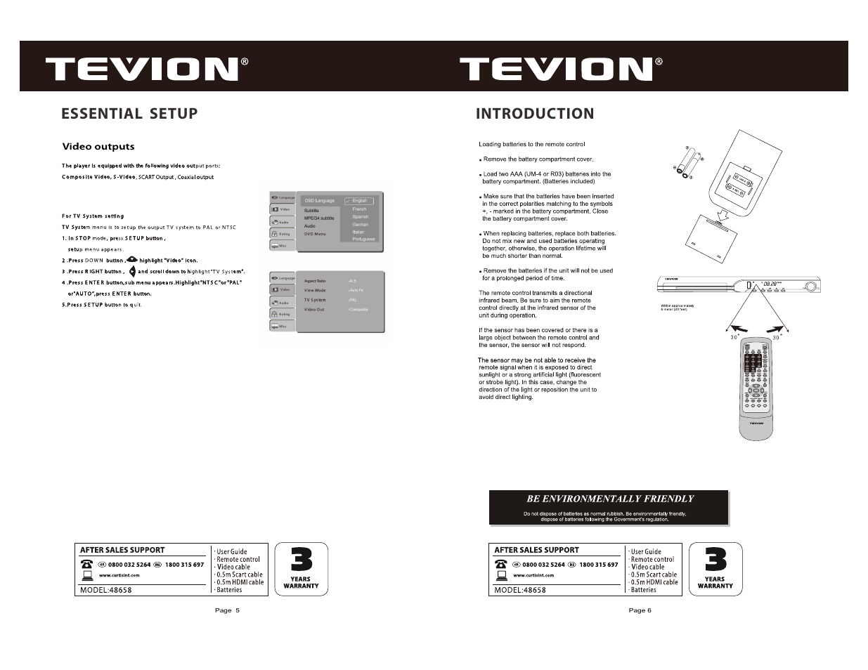 Essential setup, Introduction | Curtis DVD6083UKT User Manual | Page 4 / 17