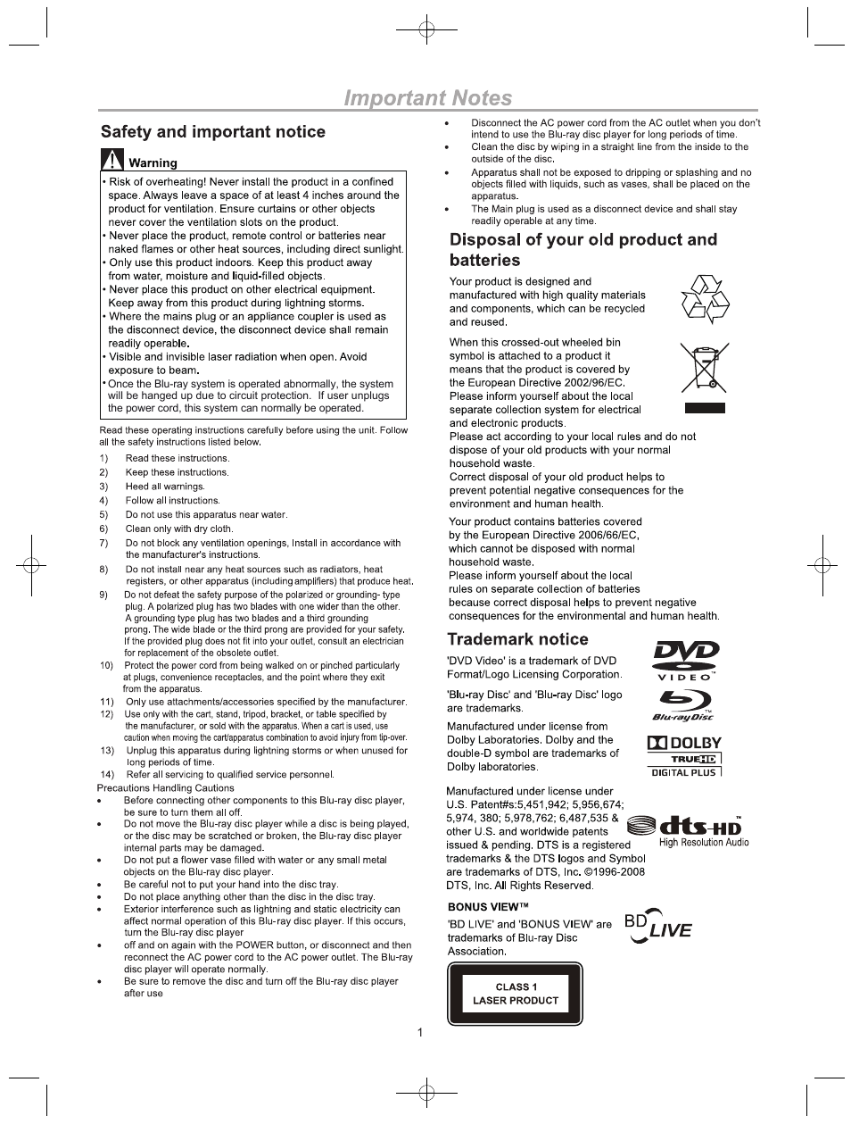 Curtis DVD8532 User Manual | Page 3 / 21