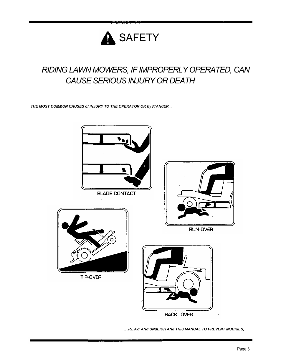 Safety | Dixon 4000 Series User Manual | Page 4 / 38