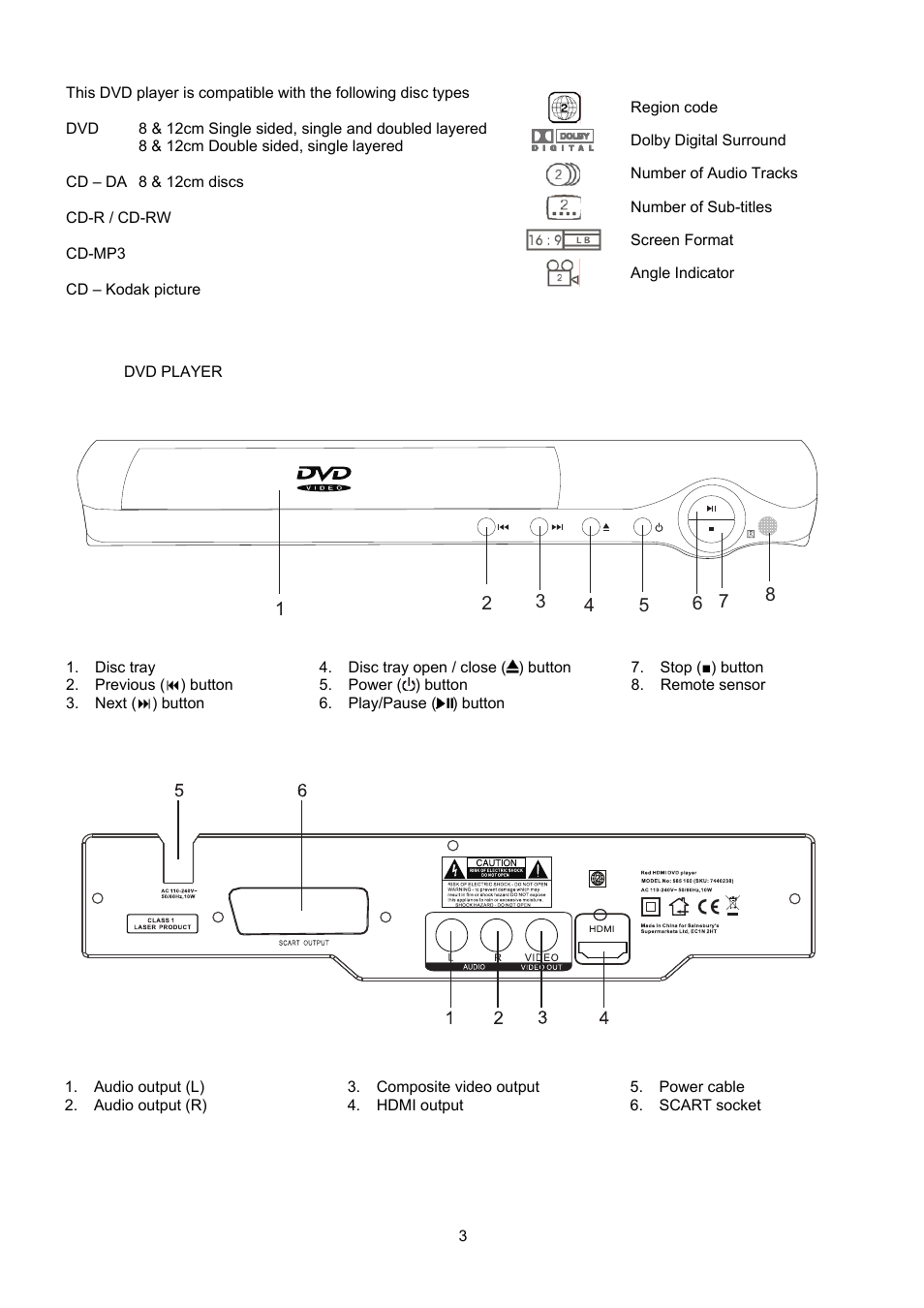 Curtis DVD1046SUK User Manual | Page 3 / 12