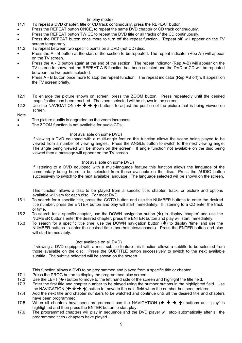 Curtis DVD1046SUK User Manual | Page 9 / 12