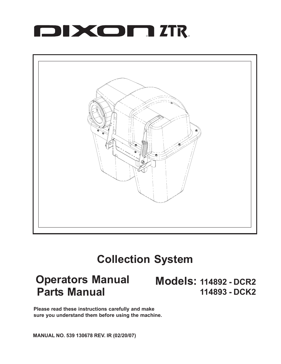 Dixon 114893 - DCK2 User Manual | 24 pages