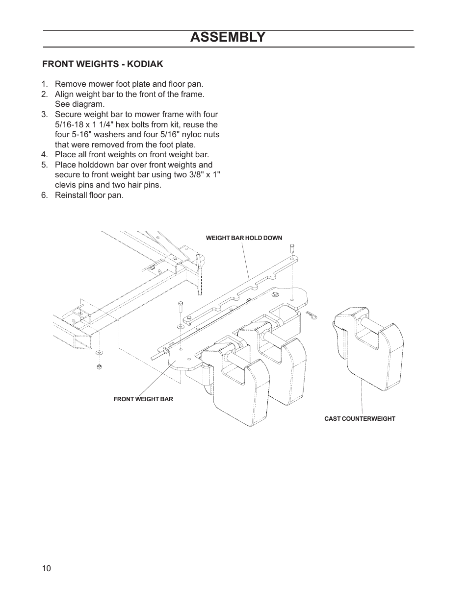 Assembly | Dixon 114893 - DCK2 User Manual | Page 10 / 24