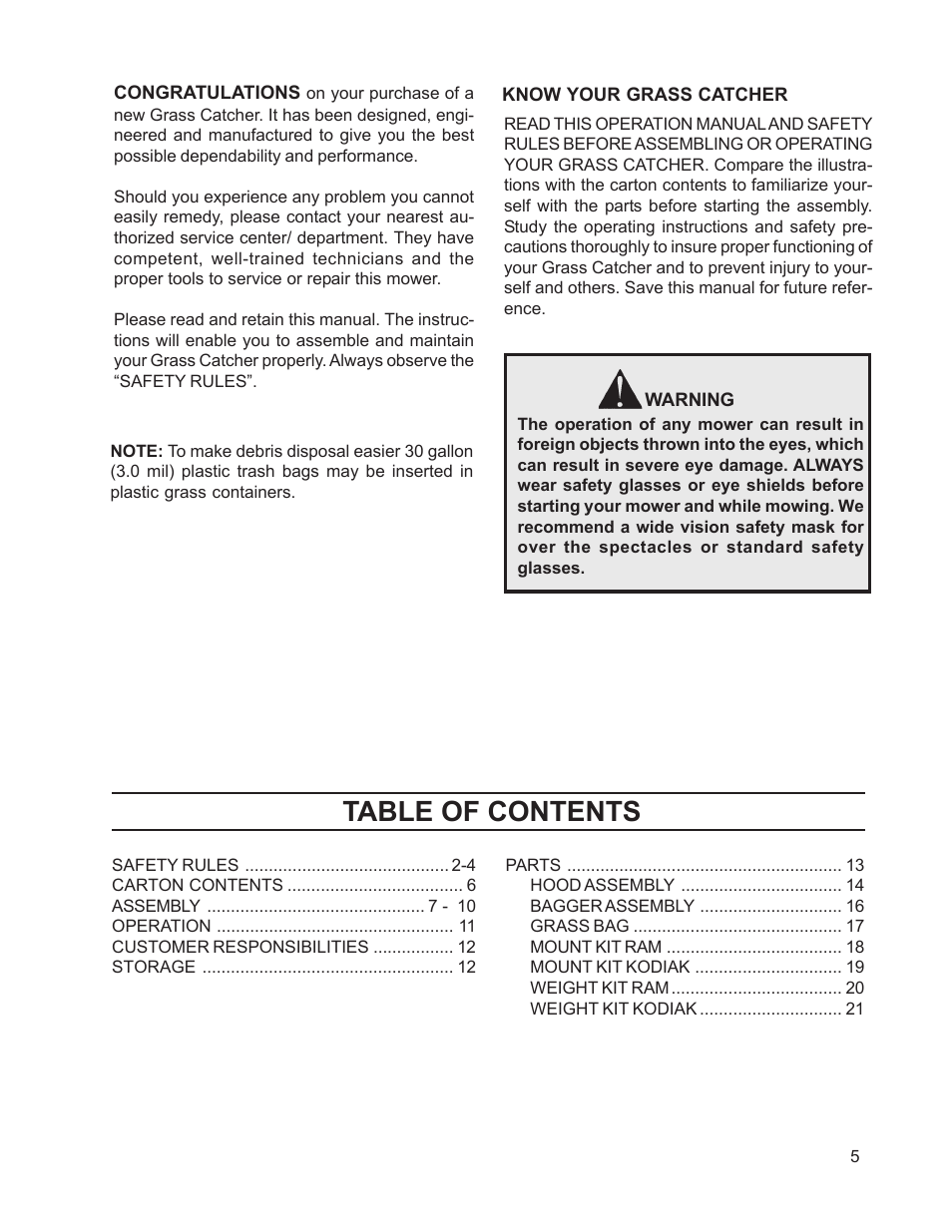 Dixon 114893 - DCK2 User Manual | Page 5 / 24