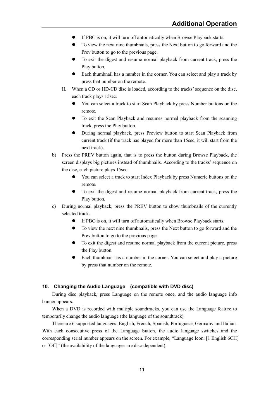 Additional operation | Curtis DVD1056 User Manual | Page 11 / 22