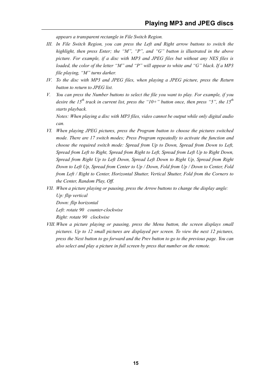 Playing mp3 and jpeg discs | Curtis DVD1056 User Manual | Page 15 / 22