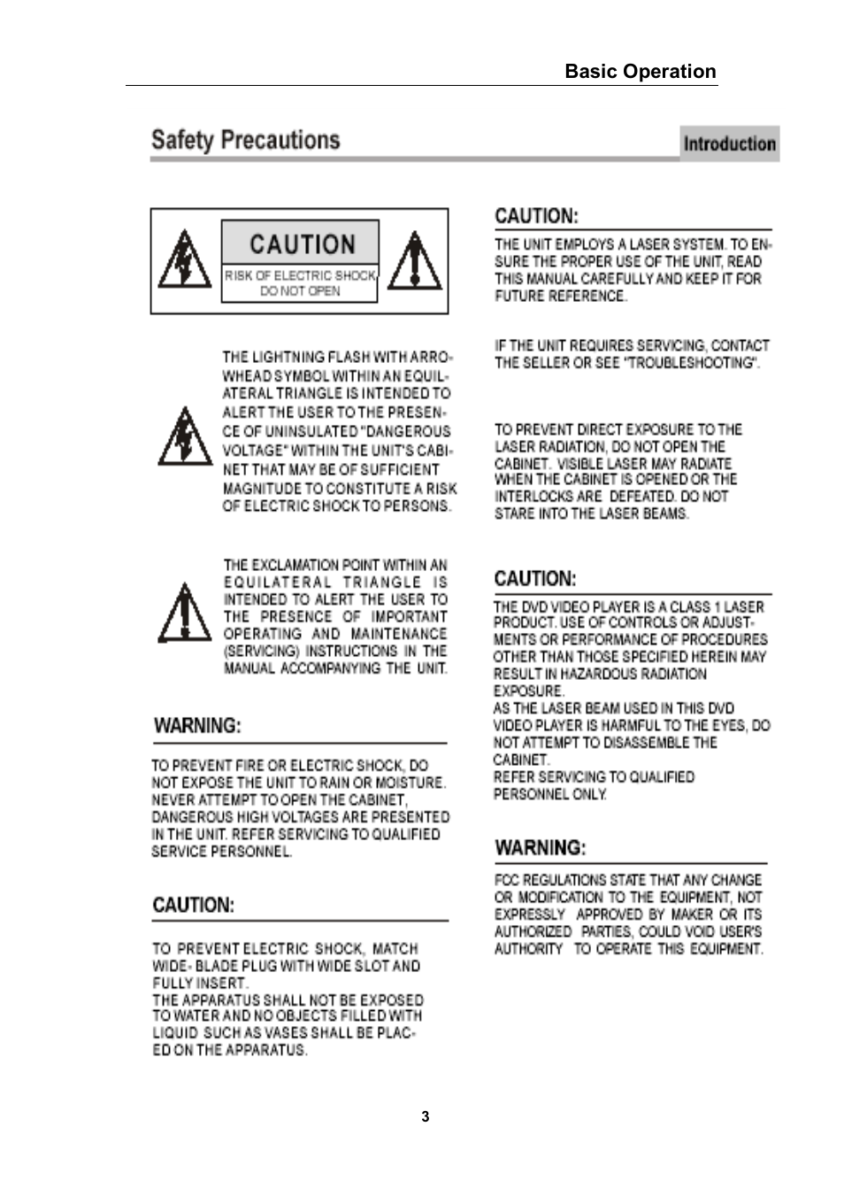 Basic operation | Curtis DVD1056 User Manual | Page 3 / 22