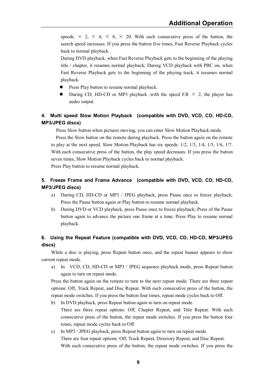 Additional operation | Curtis DVD1056 User Manual | Page 9 / 22