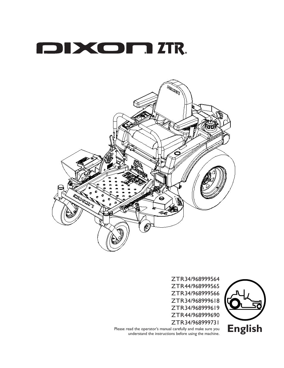 Dixon ZTR34/968999619 User Manual | 80 pages