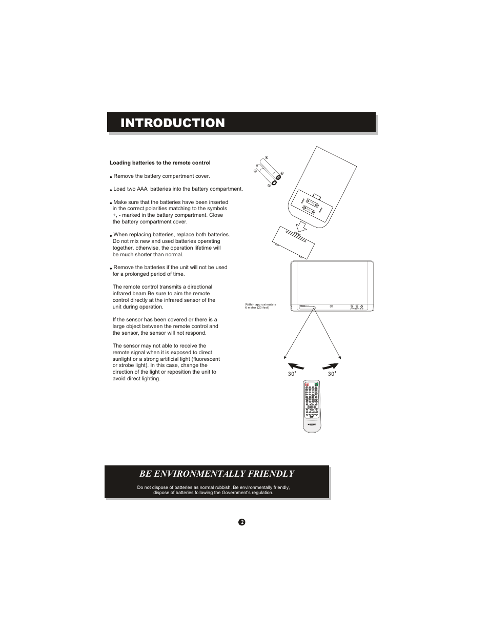 Introduction, Be environmentally friendly, Video dvd1071 control | Stop open/close play/pause dvd 1071 | Curtis DVD1071 User Manual | Page 6 / 26