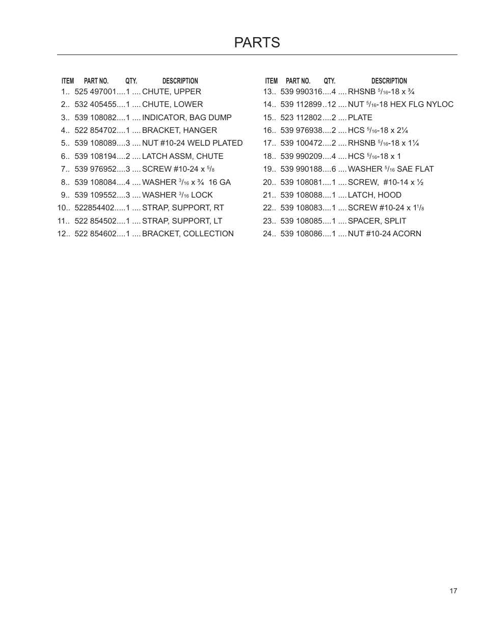 Parts | Dixon 966004101 User Manual | Page 16 / 18