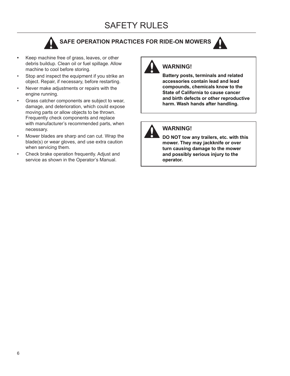 Safety rules | Dixon 966004101 User Manual | Page 5 / 18