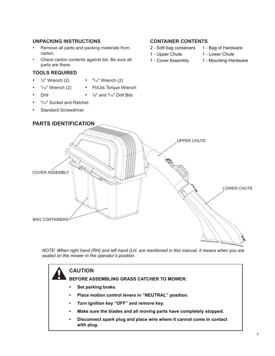 Container contents | Dixon 966004101 User Manual | Page 6 / 18