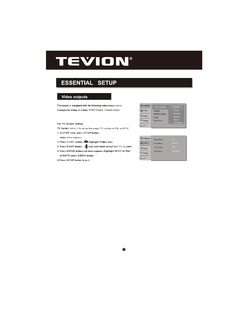 Scart output , coaxial output | Curtis DVD1096UKT User Manual | Page 5 / 31