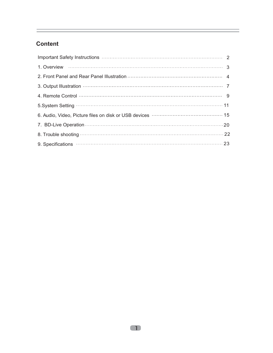 Content | Curtis DVD1102 User Manual | Page 2 / 24
