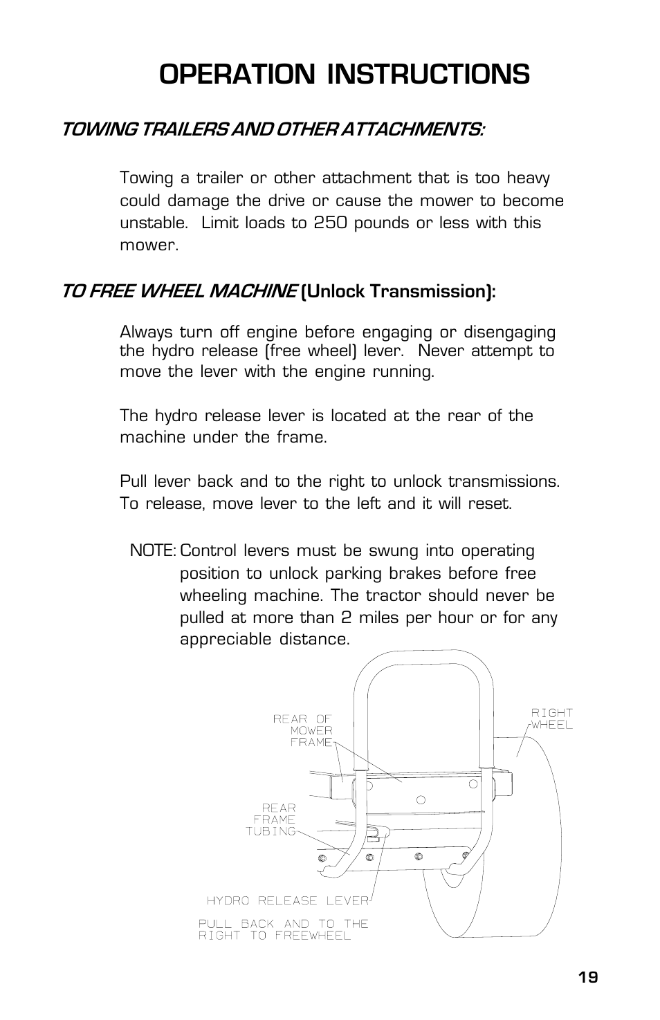 Operation instructions | Dixon 3500 Series User Manual | Page 19 / 44