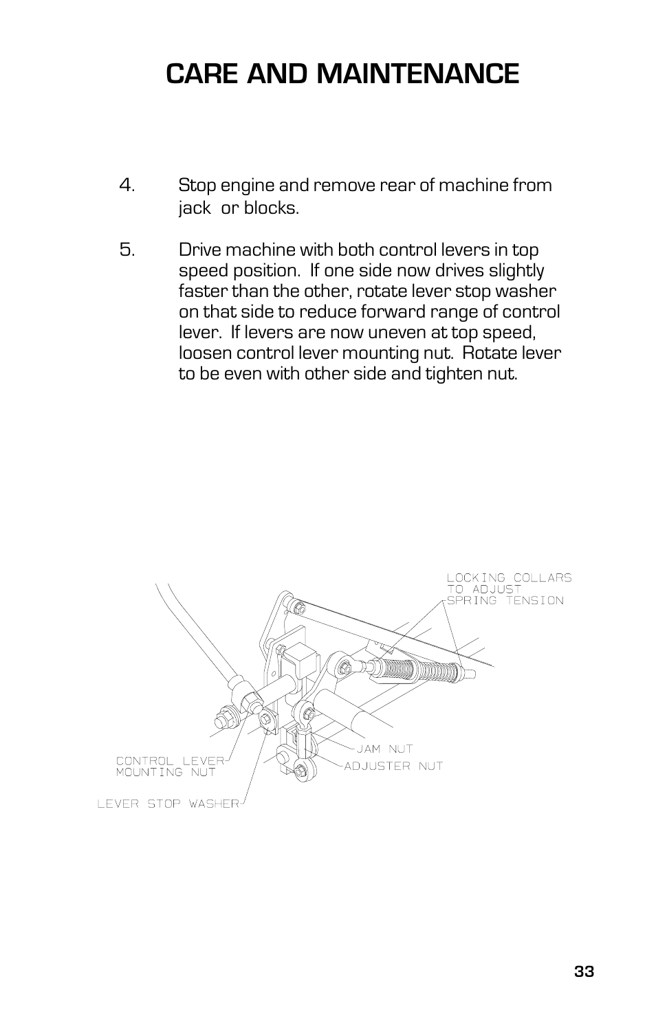 Care and maintenance | Dixon 3500 Series User Manual | Page 33 / 44