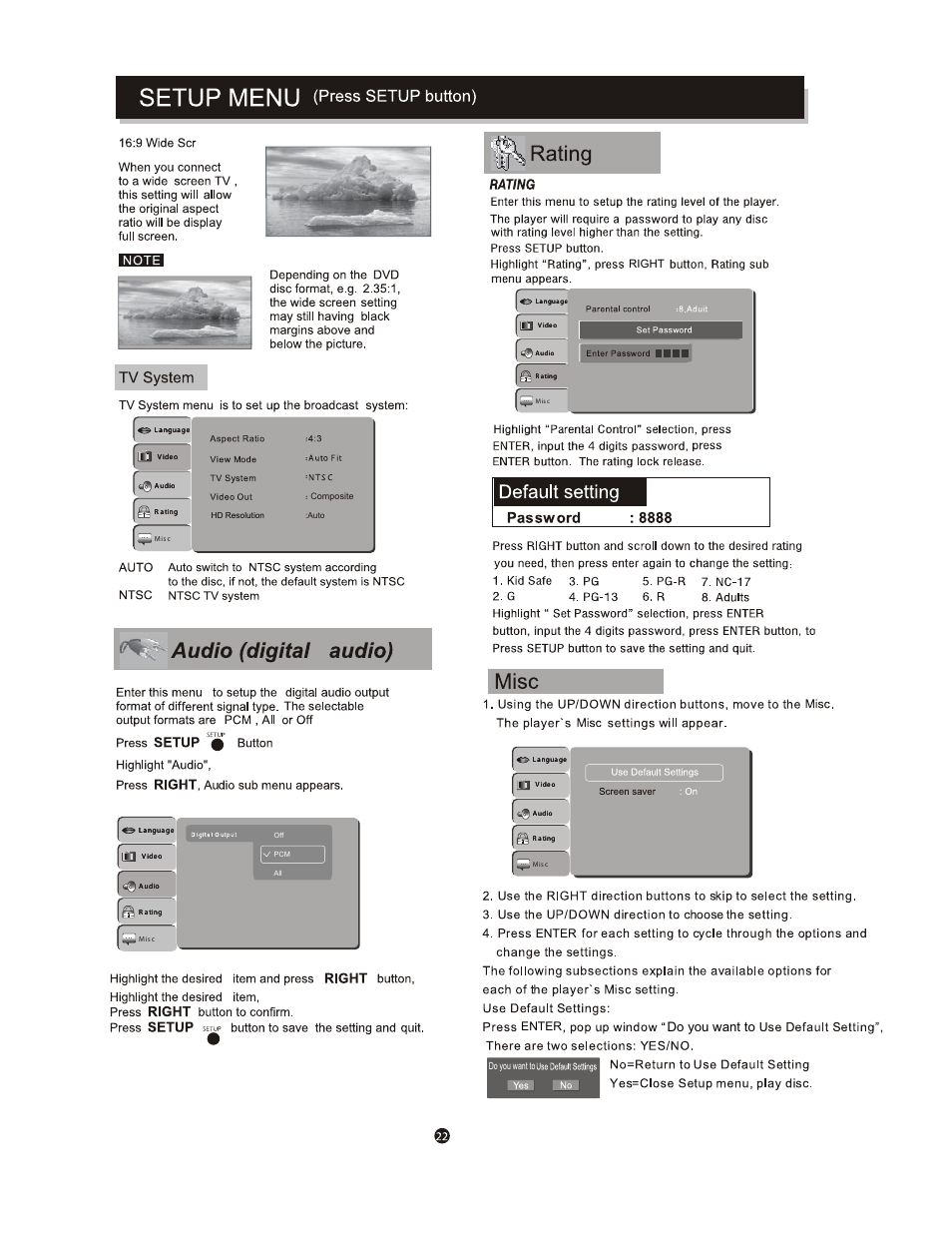 Do you want to, Enter, Right | Curtis DVD1112 User Manual | Page 26 / 29