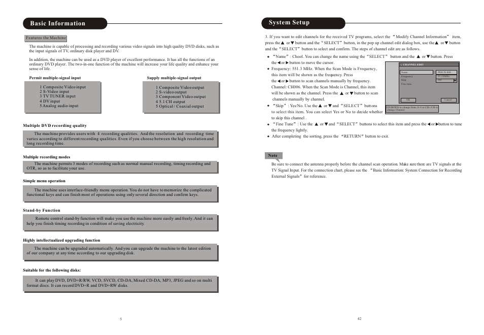 Ò³ãæ 6, System setup, Basic information | Curtis DVD2100 User Manual | Page 6 / 24