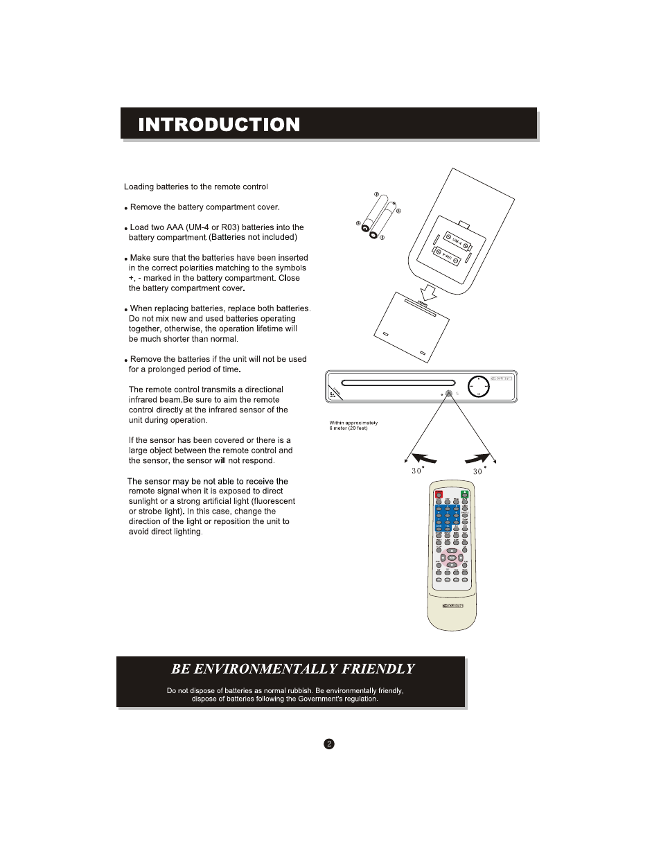 Batteries not included) | Curtis DVD6655 User Manual | Page 6 / 29