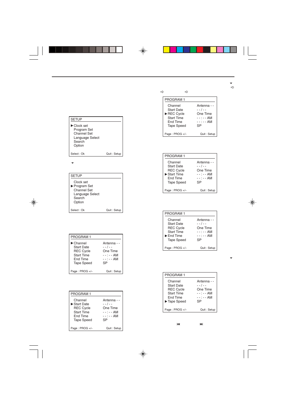 Program set | Curtis DVD7620 User Manual | Page 13 / 31