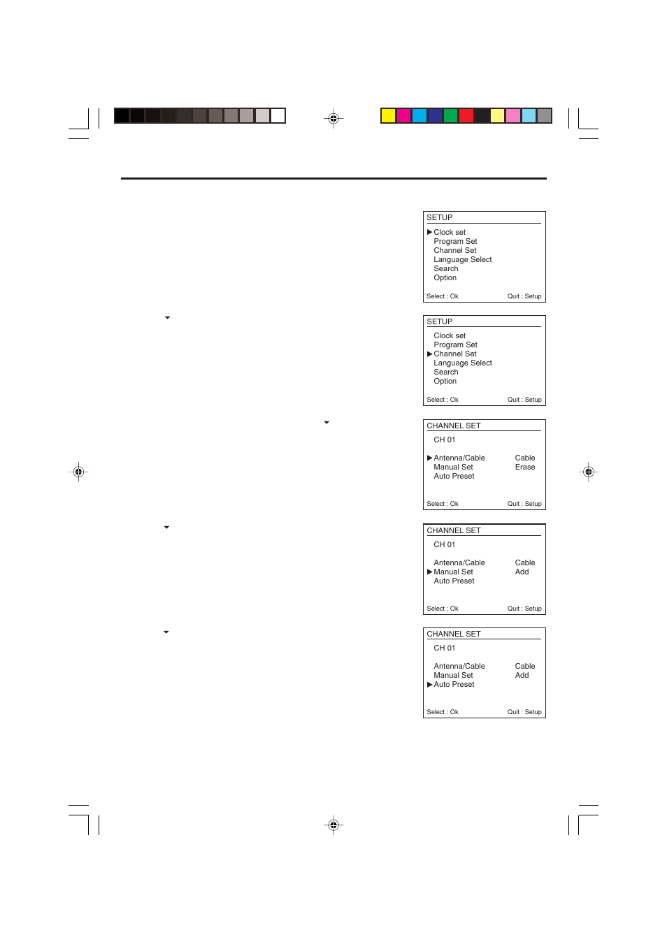 Channel set | Curtis DVD7620 User Manual | Page 14 / 31